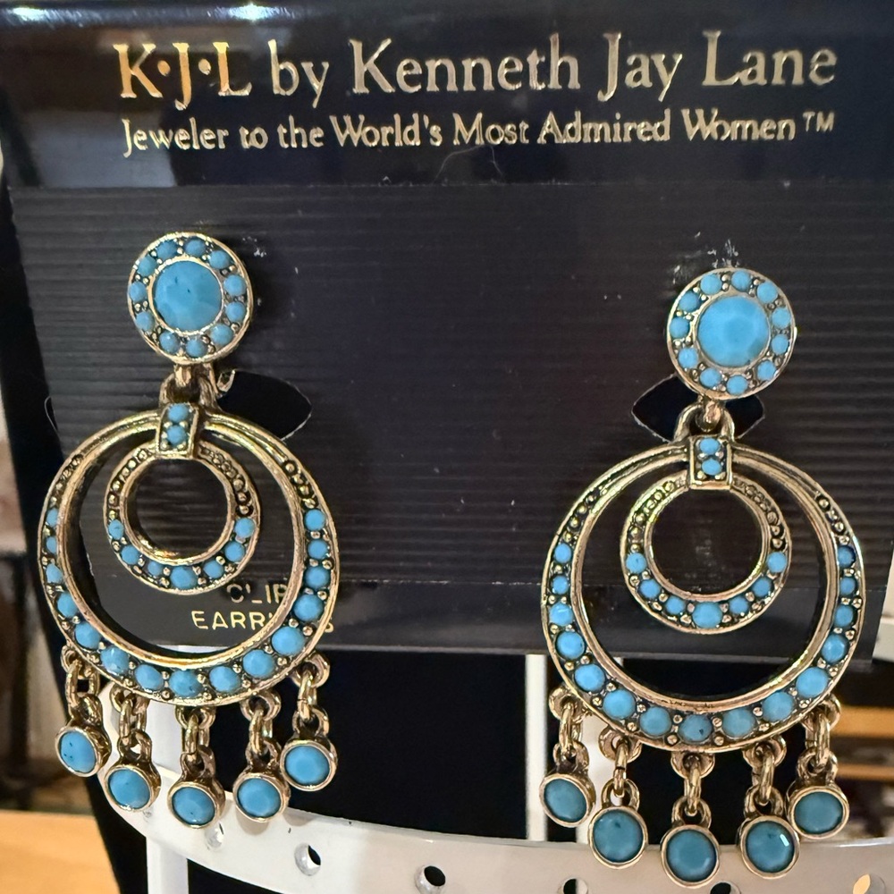 Kenneth Jay Lane Turquoise Chandelier Earrings